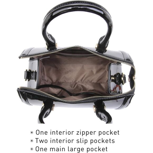 Elegant Faux Leather Satchel with Adjustable Strap - Versatile Women's Handbag - Picture 4 of 6